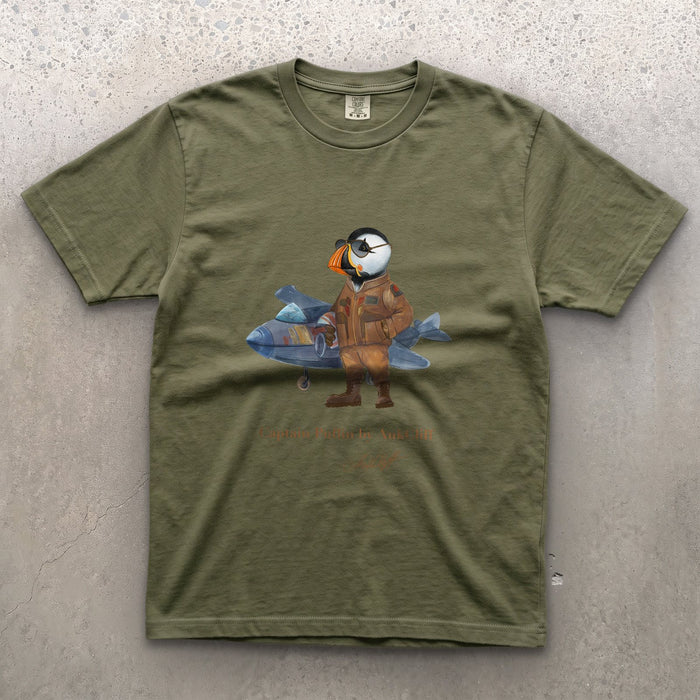 AukCliff Captain Puffin T-shirt Moss / S Captain Puffin™ Jet Pilot Comfort Colors T-Shirt