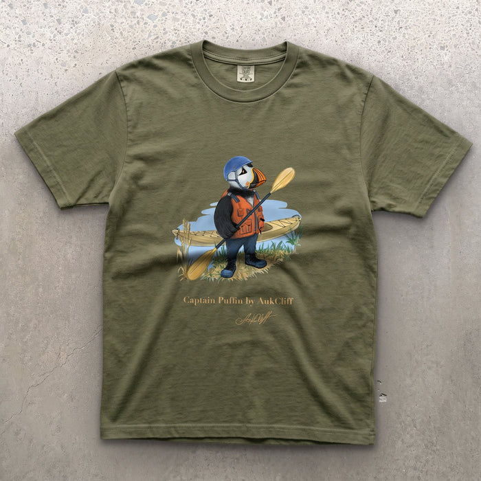 AukCliff Captain Puffin T-shirt Moss / S Captain Puffin™ Kayaker Comfort Colors T-Shirt
