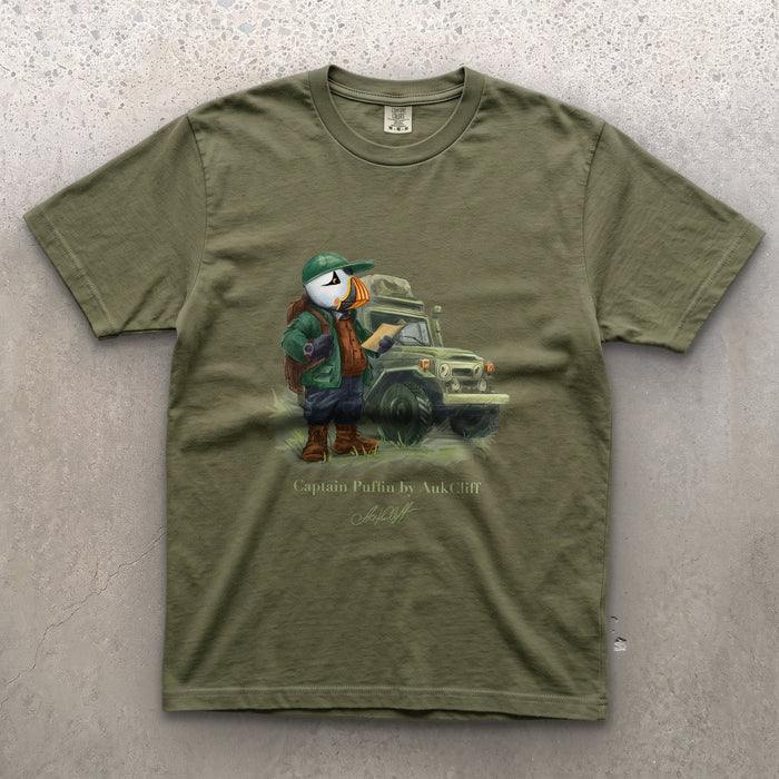 AukCliff Captain Puffin T-shirt Moss / S Captain Puffin™ Overland Explorer Comfort Colors T-Shirt