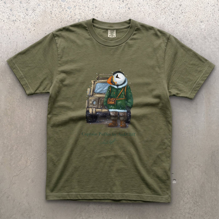 AukCliff Captain Puffin T-shirt Moss / S Captain Puffin™ Polar Explorer Comfort Colors T-shirt