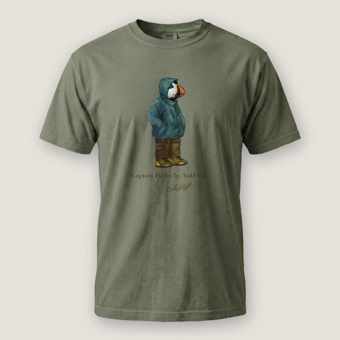AukCliff Captain Puffin T-shirt Moss / S Captain Puffin™ “Rainy Day Rambler” Comfort Colors T-Shirt