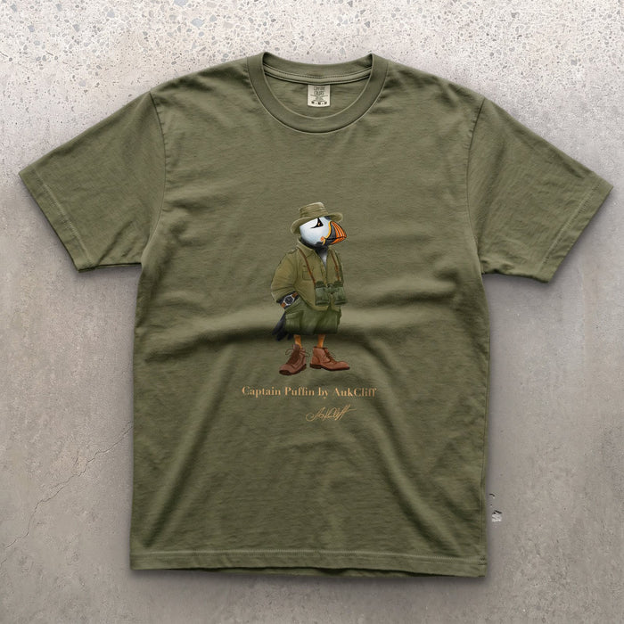 AukCliff Captain Puffin T-shirt Moss / S Captain Puffin™ Safari Explorer Comfort Colors T-Shirt