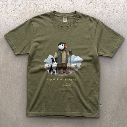AukCliff Captain Puffin T-shirt Moss / S Captain Puffin™ “The Merino Farmer” Comfort Colors T-Shirt