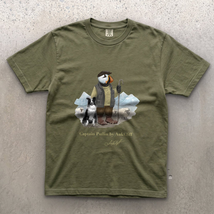 AukCliff Captain Puffin T-shirt Moss / S Captain Puffin™ “The Merino Farmer” Comfort Colors T-Shirt