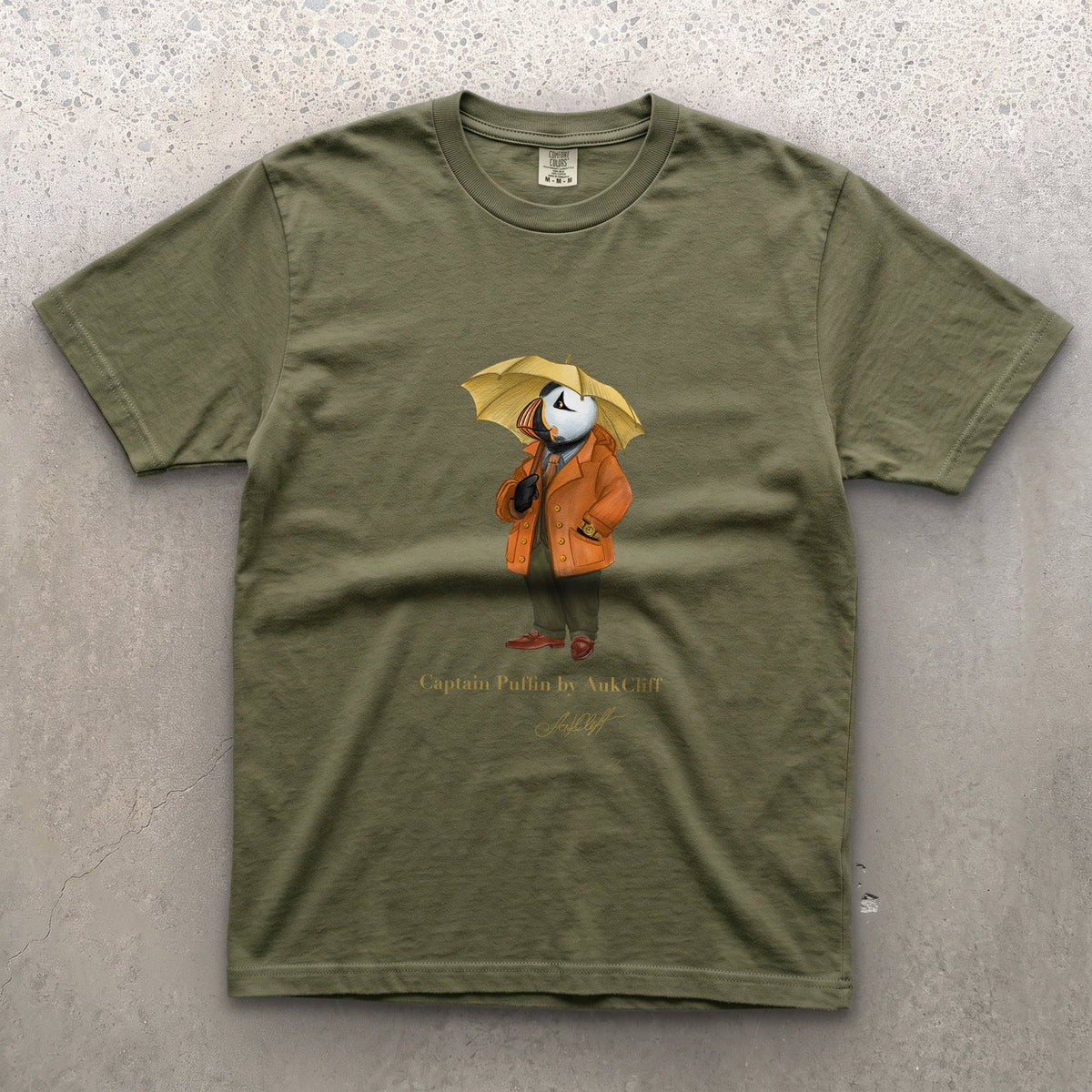 AukCliff Captain Puffin T-shirt Moss / S Captain Puffin™ “The Spring Wanderer” T-Shirt