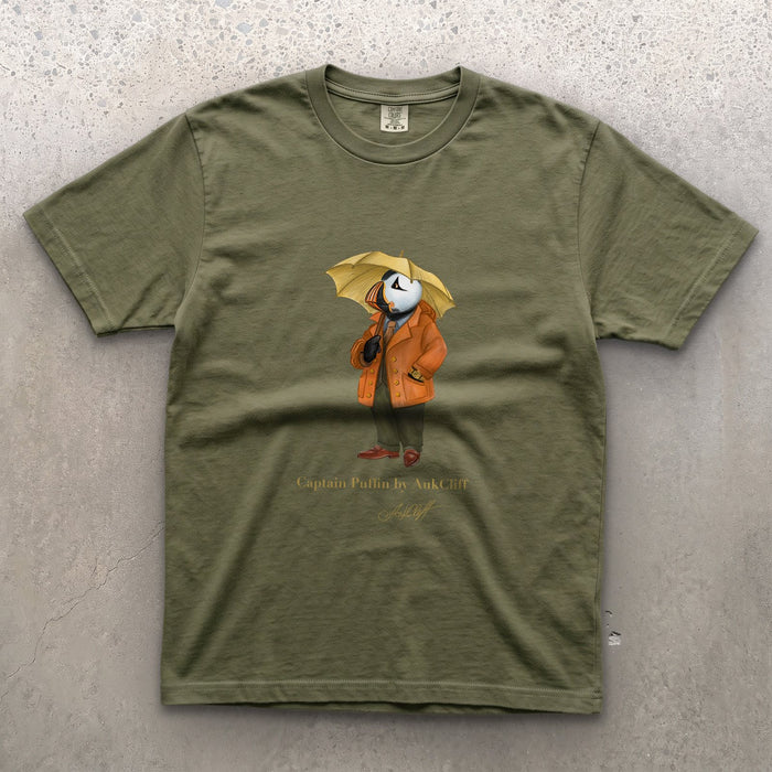 AukCliff Captain Puffin T-shirt Moss / S Captain Puffin™ “The Spring Wanderer” T-Shirt