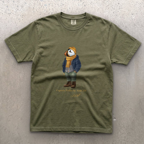 AukCliff Captain Puffin T-shirt Moss / S Captain Puffin™ “The Winter Wanderer” Comfort Colors T-Shirt