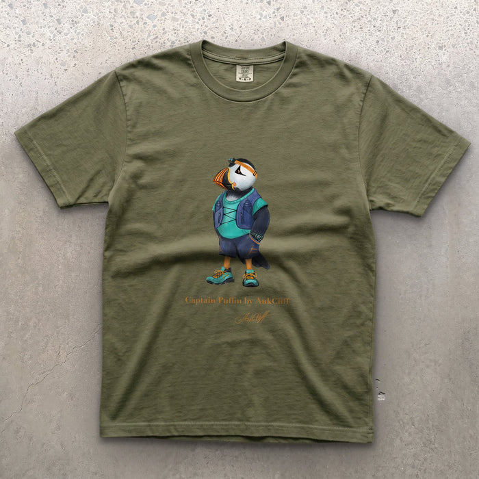 AukCliff Captain Puffin T-shirt Moss / S Captain Puffin™ Trail Runner Comfort Colors T-Shirt