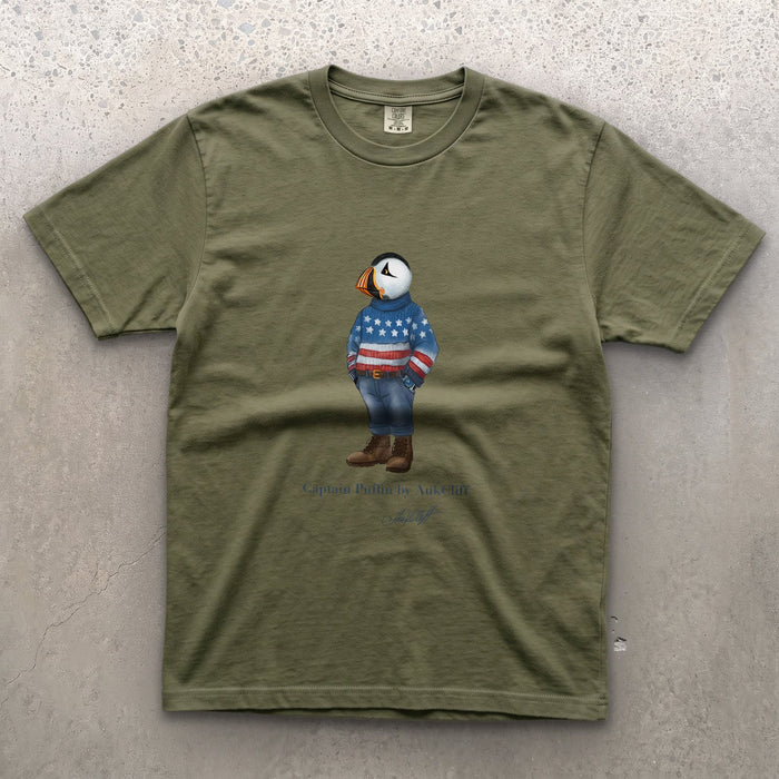 AukCliff Captain Puffin T-shirt Moss / S Captain Puffin™ “USA Outfitter” Comfort Colors T-Shirt