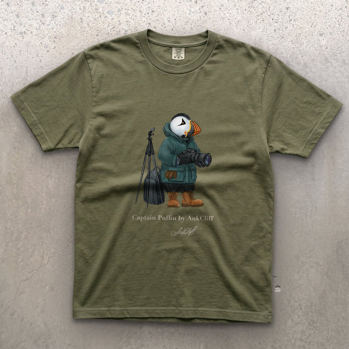 AukCliff Captain Puffin T-shirt Moss / S Captain Puffin™ Wildlife Photographer Comfort Colors T-Shirt
