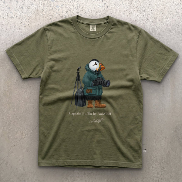AukCliff Captain Puffin T-shirt Moss / S Captain Puffin™ Wildlife Photographer Comfort Colors T-Shirt