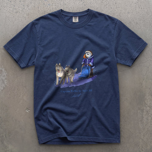 AukCliff Captain Puffin T-shirt True Navy / S Captain Puffin™ Arctic Dog Sledder T-Shirt