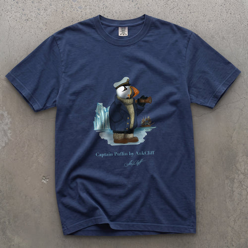 AukCliff Captain Puffin T-shirt True Navy / S Captain Puffin™ Arctic Sailor Comfort Colors T-Shirt