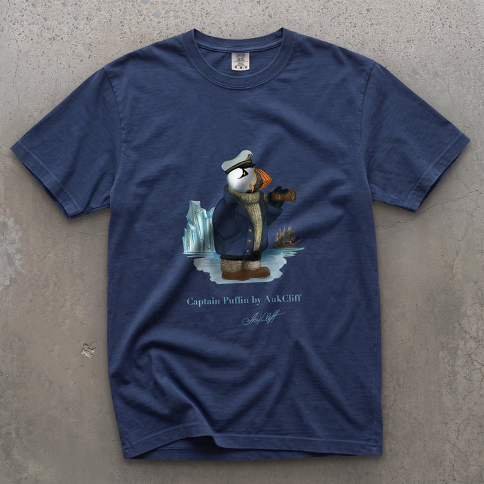 AukCliff Captain Puffin T-shirt True Navy / S Captain Puffin™ Arctic Sailor Comfort Colors T-Shirt