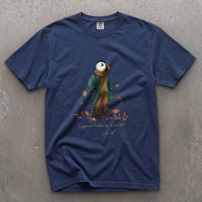 AukCliff Captain Puffin T-shirt True Navy / S Captain Puffin™ “Autumn Wanderer” Comfort Colors T-Shirt