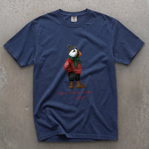 AukCliff Captain Puffin T-shirt True Navy / S Captain Puffin™ “Festive Puffin” Comfort Colors T-Shirt