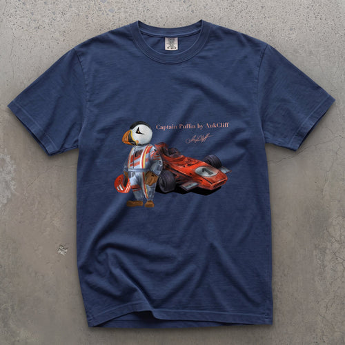 AukCliff Captain Puffin T-shirt True Navy / S Captain Puffin™ Formula Racer Comfort Colors T-Shirt