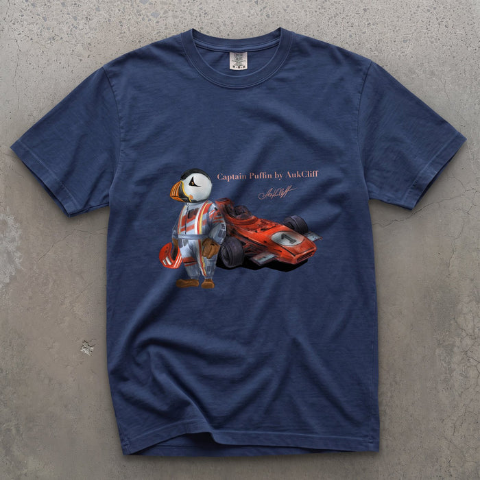 AukCliff Captain Puffin T-shirt True Navy / S Captain Puffin™ Formula Racer Comfort Colors T-Shirt