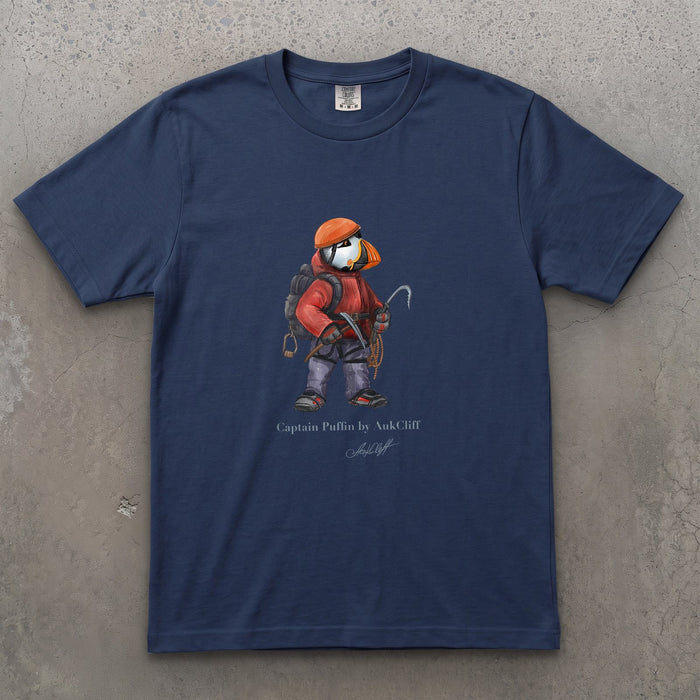 AukCliff Captain Puffin T-shirt True Navy / S Captain Puffin™ Ice Climber Comfort Colors T-Shirt