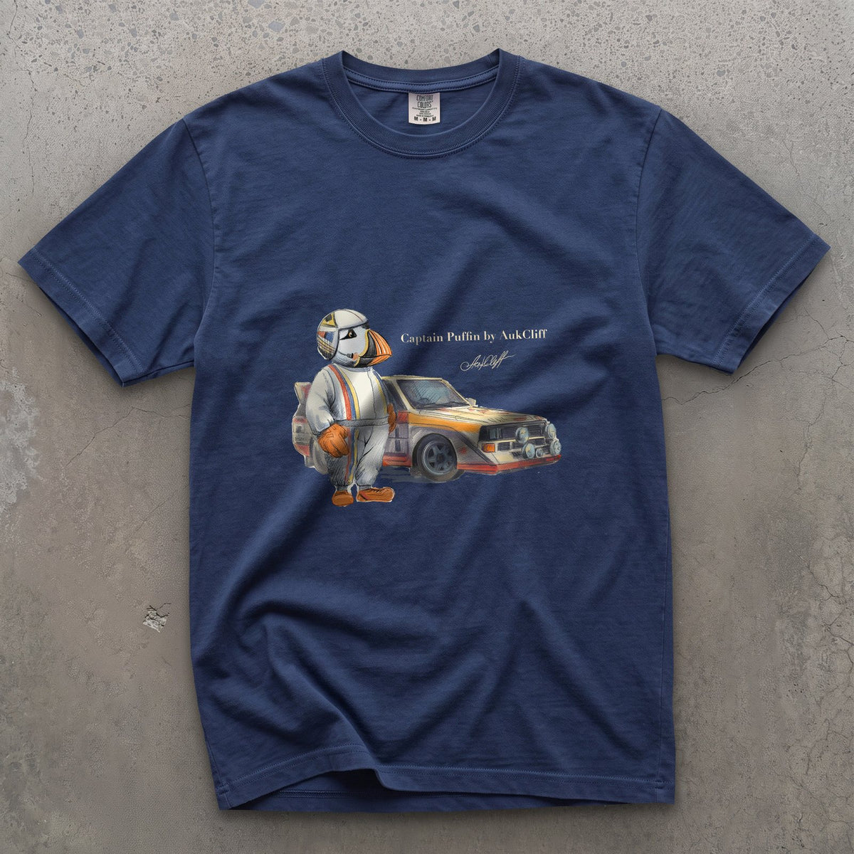 AukCliff Captain Puffin T-shirt True Navy / S Captain Puffin™ Rally Driver T-Shirt