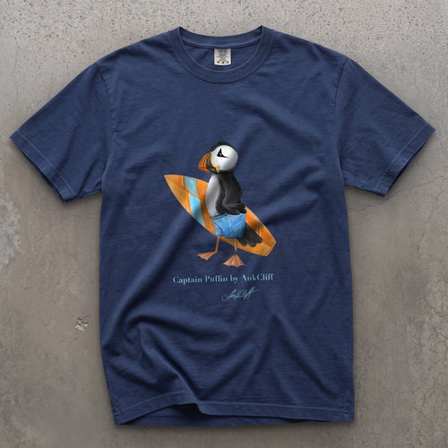 AukCliff Captain Puffin T-shirt True Navy / S Captain Puffin™ Surfer Comfort Colors T-Shirt