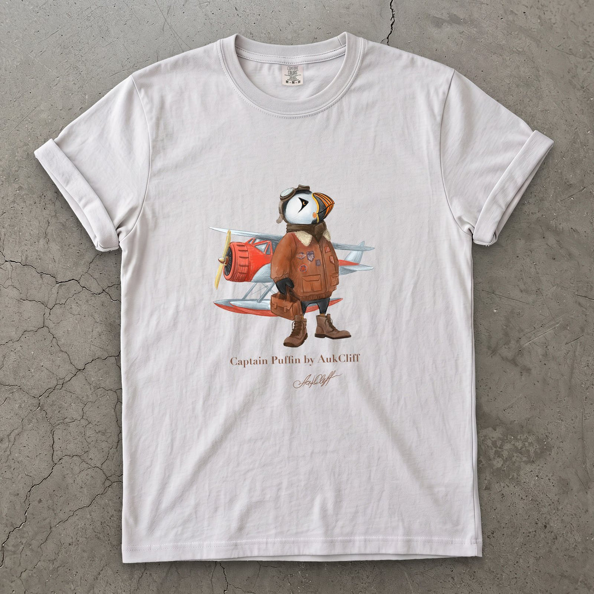 AukCliff Captain Puffin T-shirt White / S Captain Puffin™ Bush Pilot Comfort Colors T-Shirt