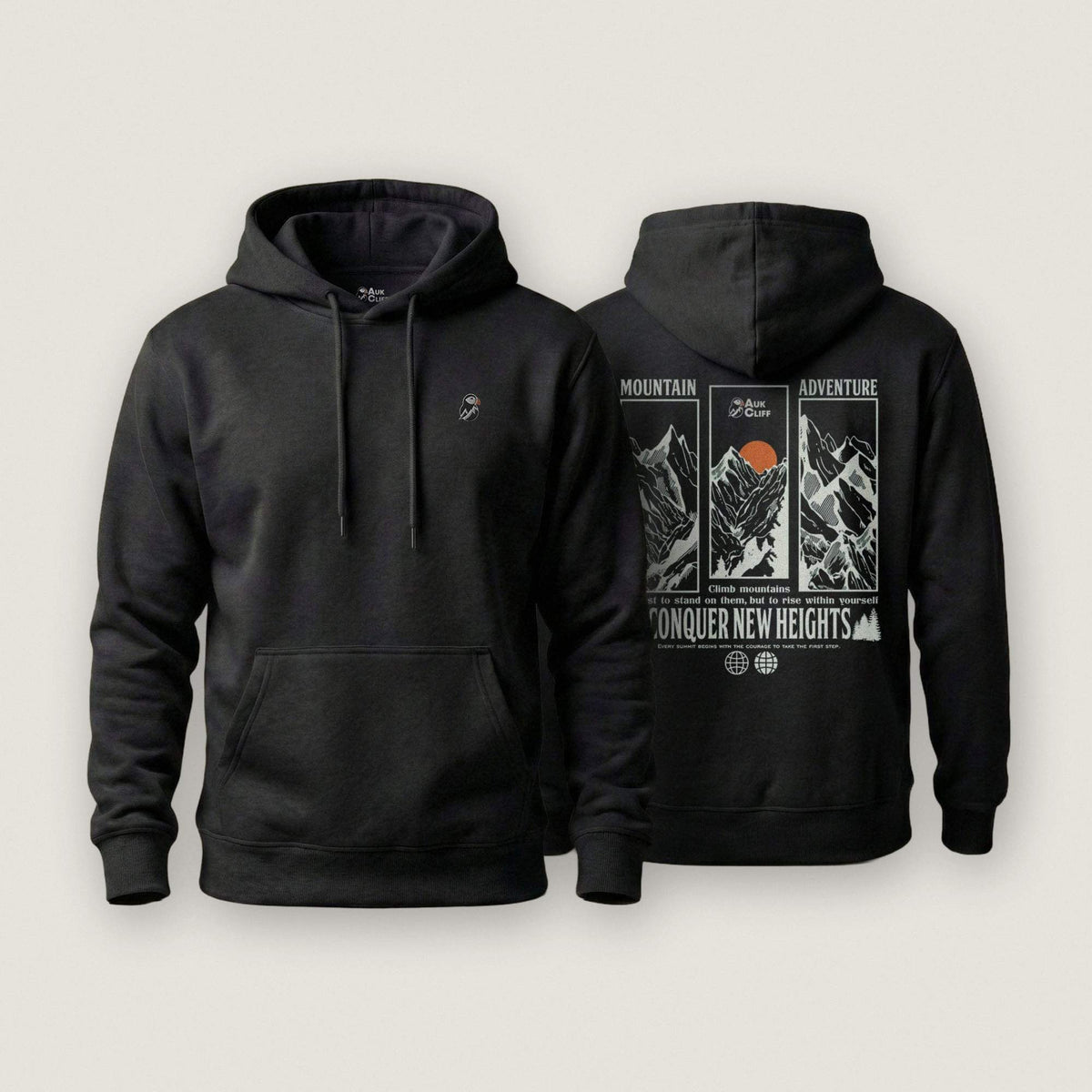 AukCliff Cotton Heritage Hoodie Black / S Mountain Adventure Hoodie