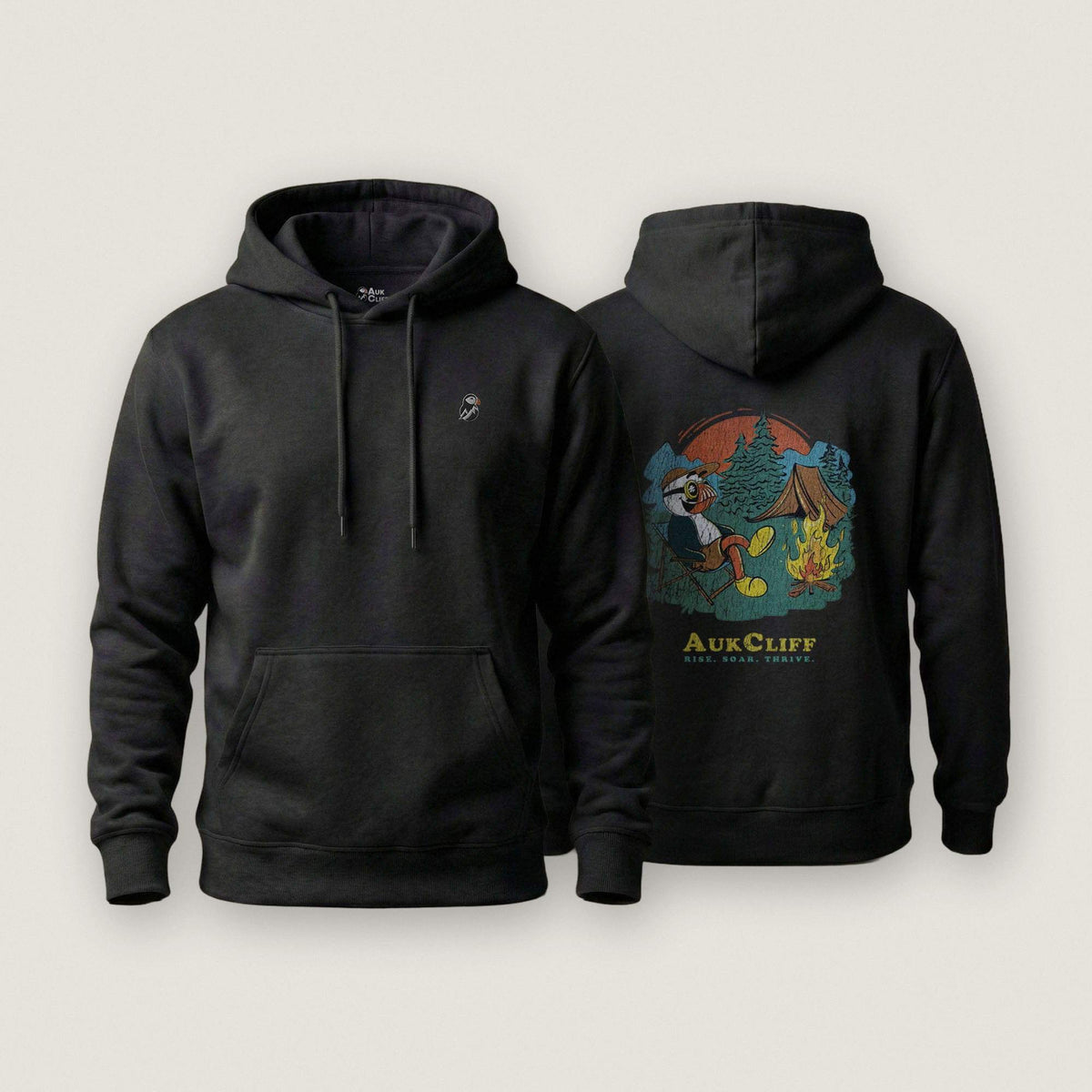 AukCliff Cotton Heritage Hoodie Black / S Puffin Camper Hoodie