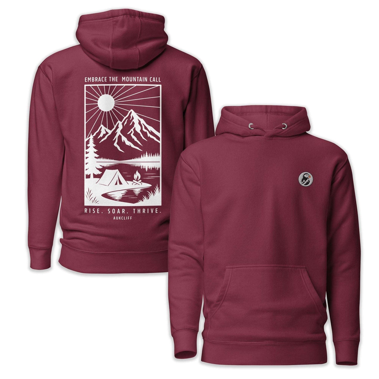 AukCliff Cotton Heritage Hoodie Maroon / S Embrace The Mountain Call Hoodie