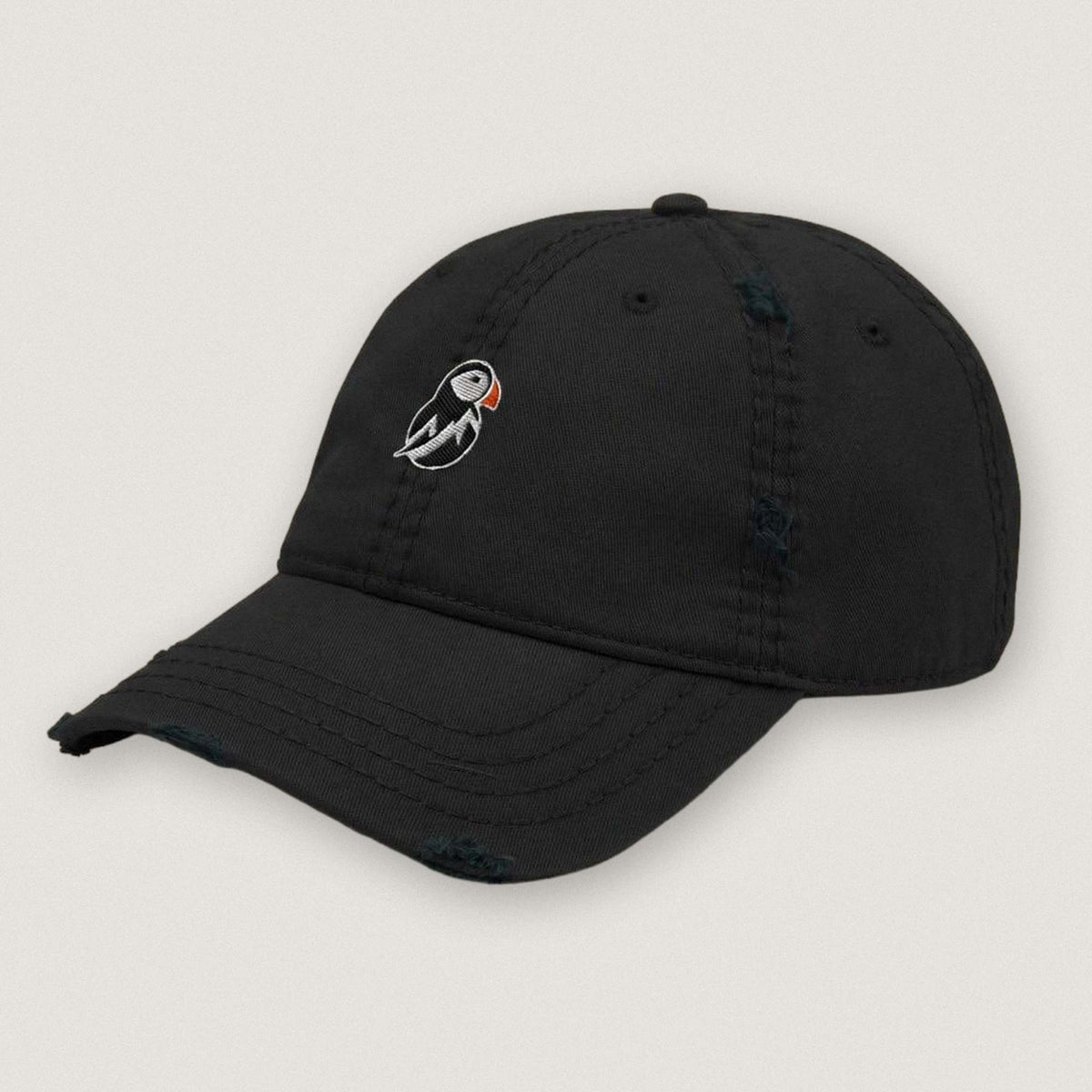AukCliff Distressed Dad Hat Black Distressed Dad Hat