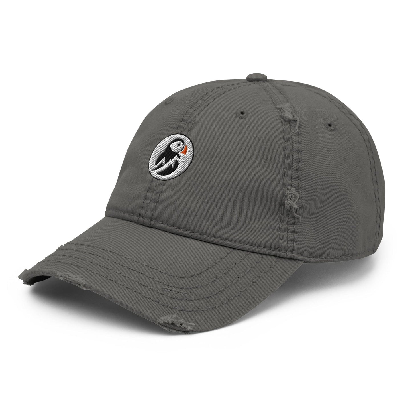 AukCliff Distressed Dad Hat Charcoal Grey Distressed Dad Hat