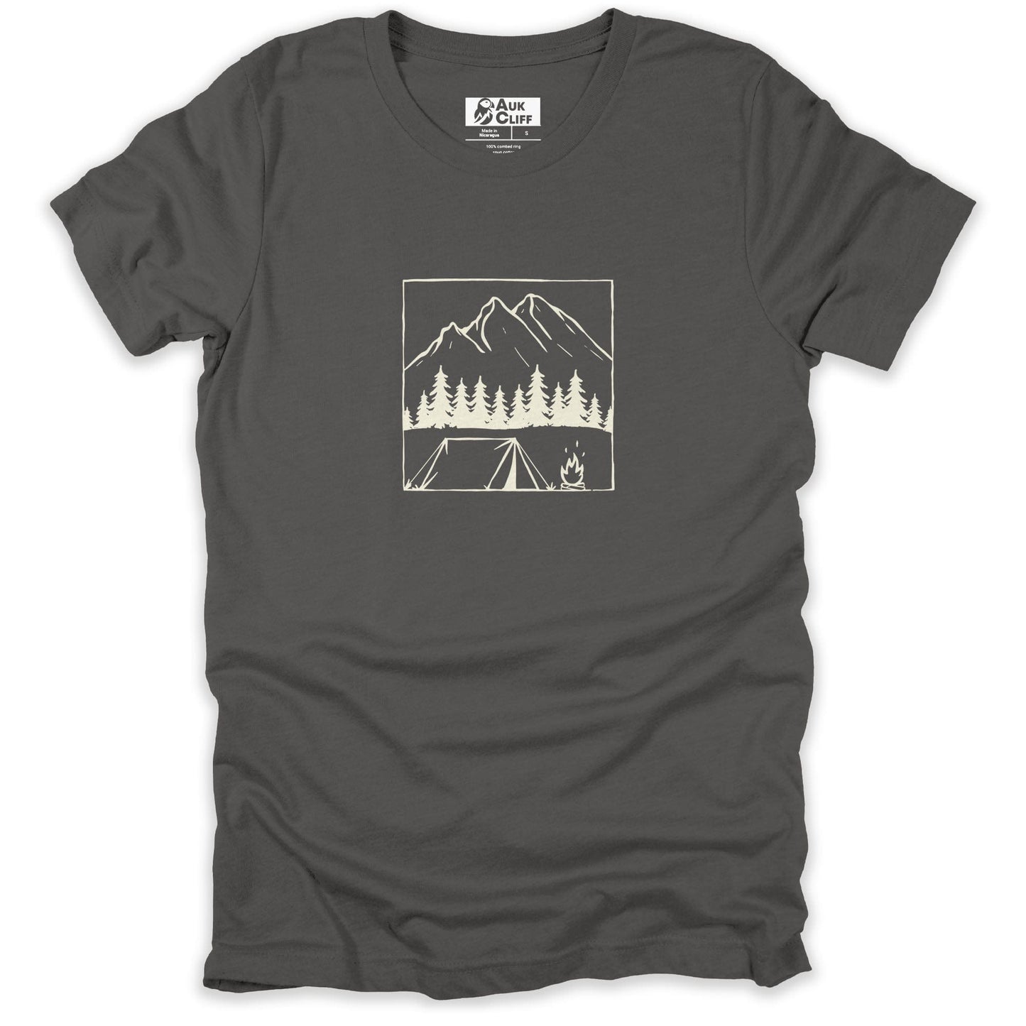 AukCliff Hiking and Camping Graphic Tees Asphalt / S Campfire Serenity T-shirt