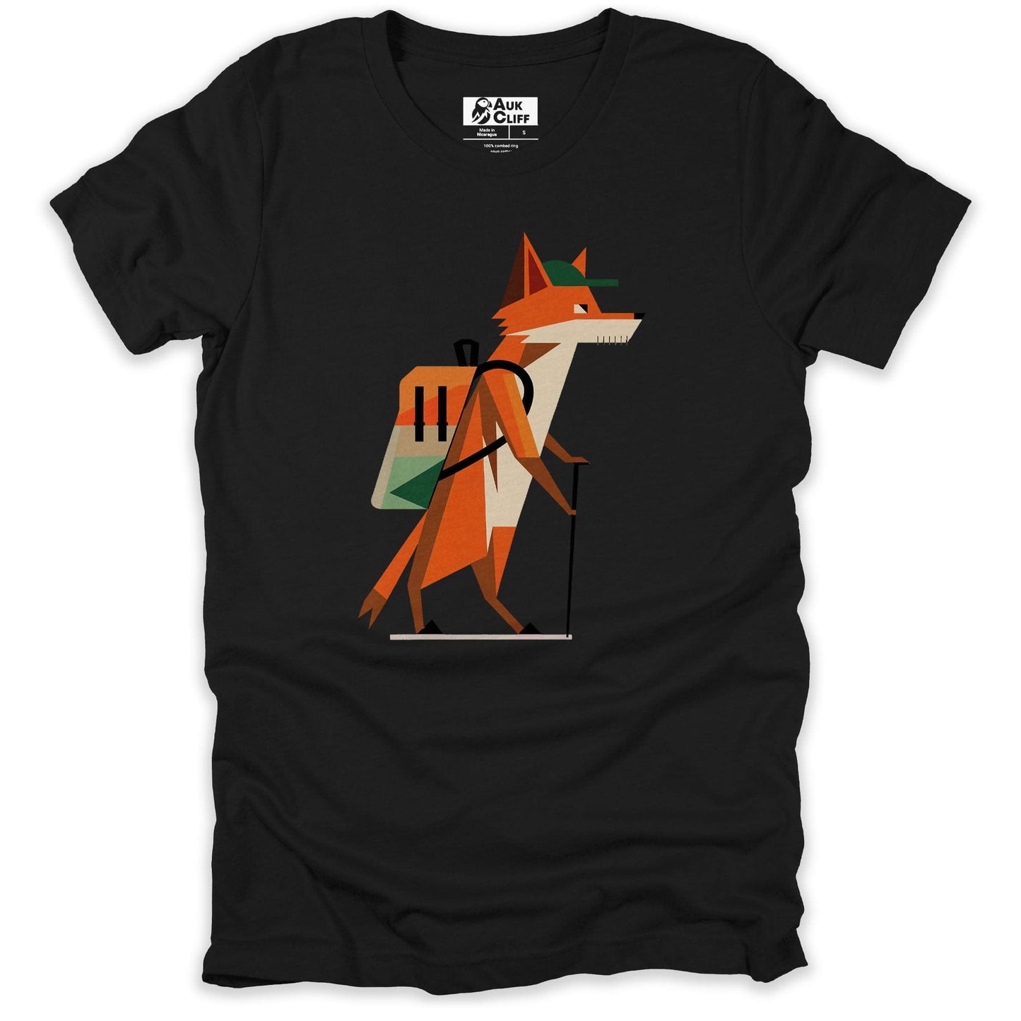 AukCliff Hiking and Camping Graphic Tees Black / S Geometric Trekker Fox T-shirt