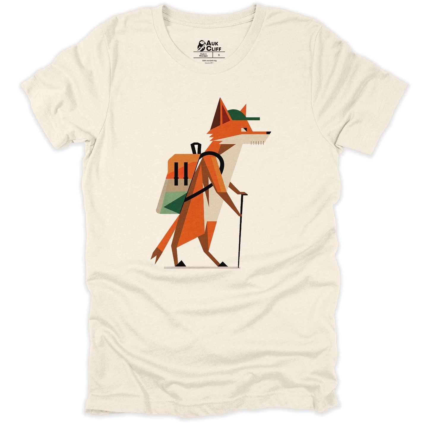 AukCliff Hiking and Camping Graphic Tees Natural / S Geometric Trekker Fox T-shirt