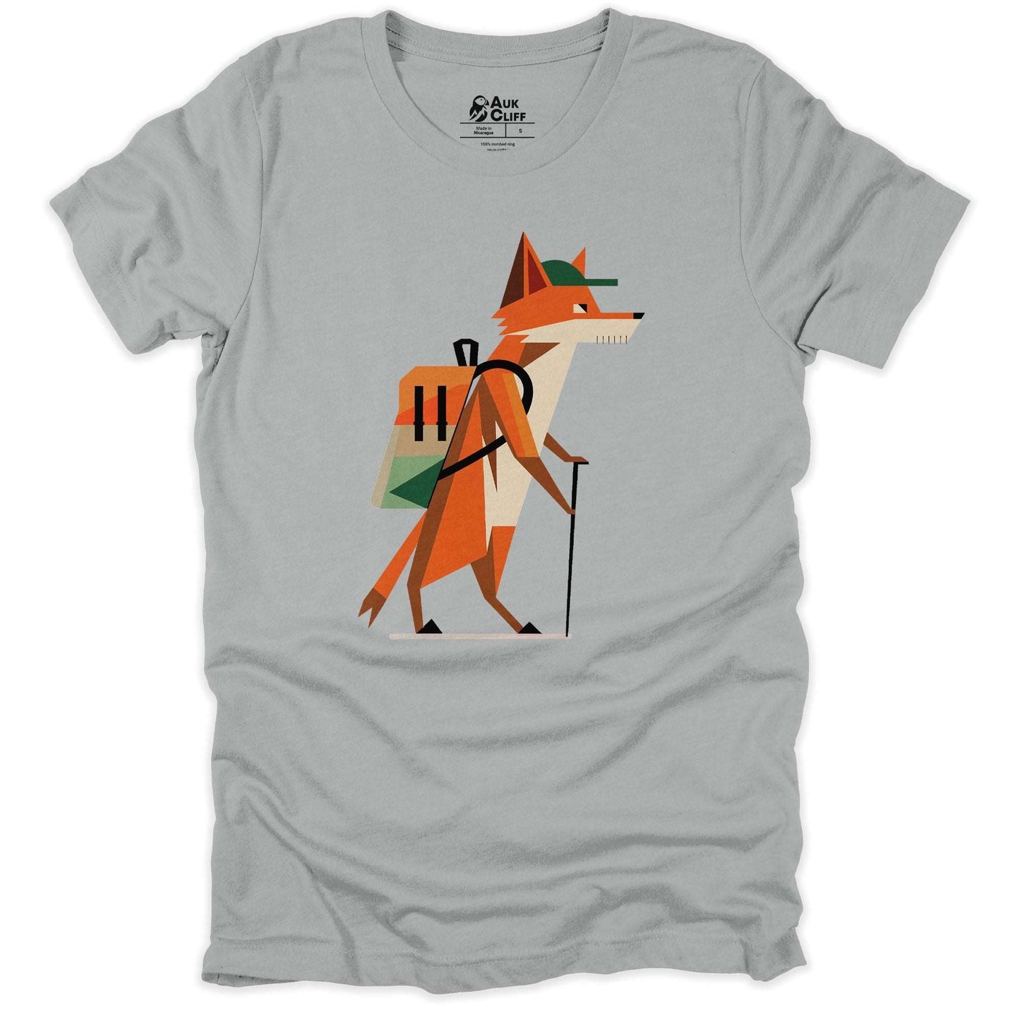 AukCliff Hiking and Camping Graphic Tees Silver / S Geometric Trekker Fox T-shirt