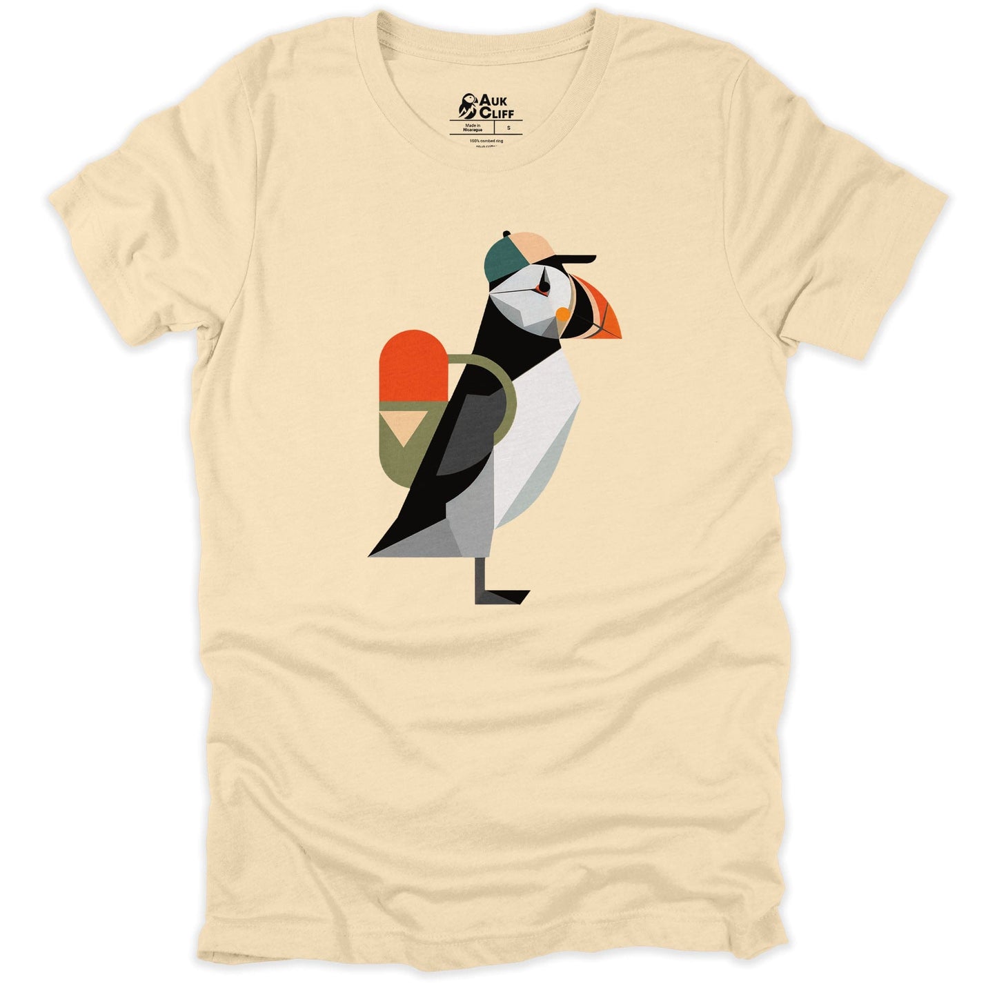 AukCliff Hiking and Camping Graphic Tees Soft Cream / S Geometric Puffin Trekker T-shirt