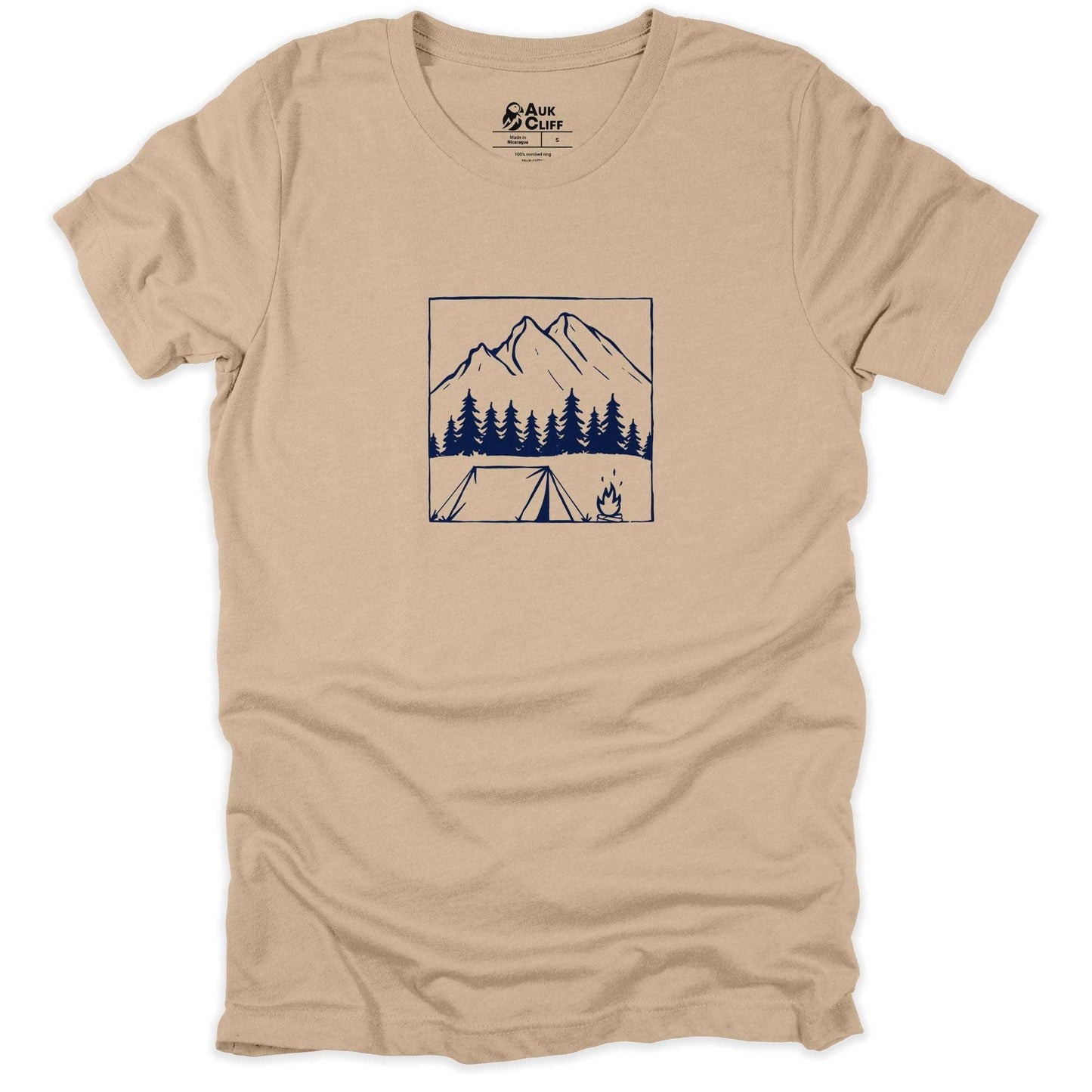 AukCliff Hiking and Camping Graphic Tees Tan / S Campfire Serenity T-shirt
