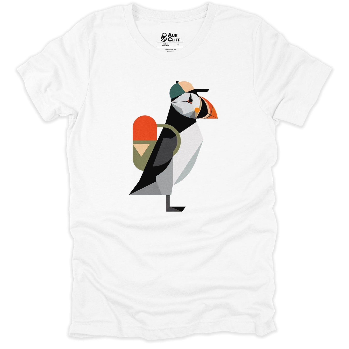 AukCliff Hiking and Camping Graphic Tees White / S Geometric Puffin Trekker T-shirt