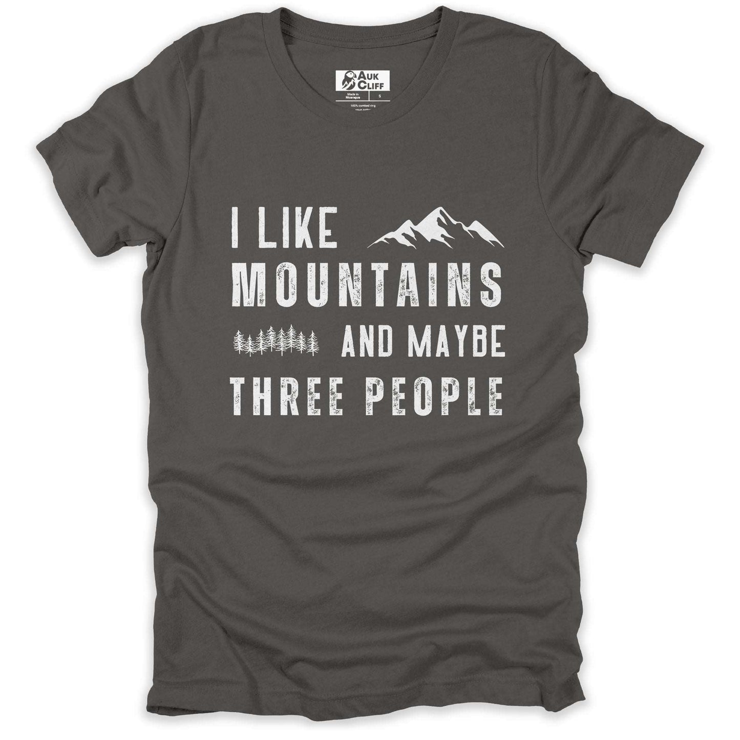 AukCliff Humour and Motivation Graphic Tees Asphalt / S Mountains and Solitude T-shirt