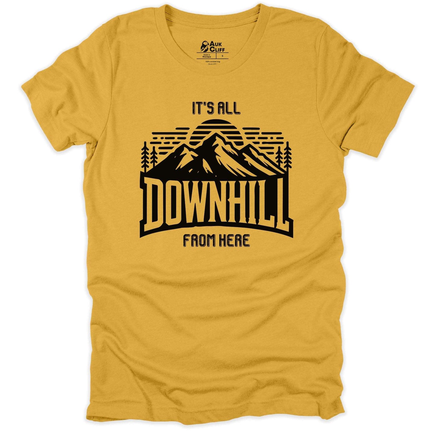 AukCliff Humour and Motivation Graphic Tees Mustard / S Downhill Majesty T-shirt