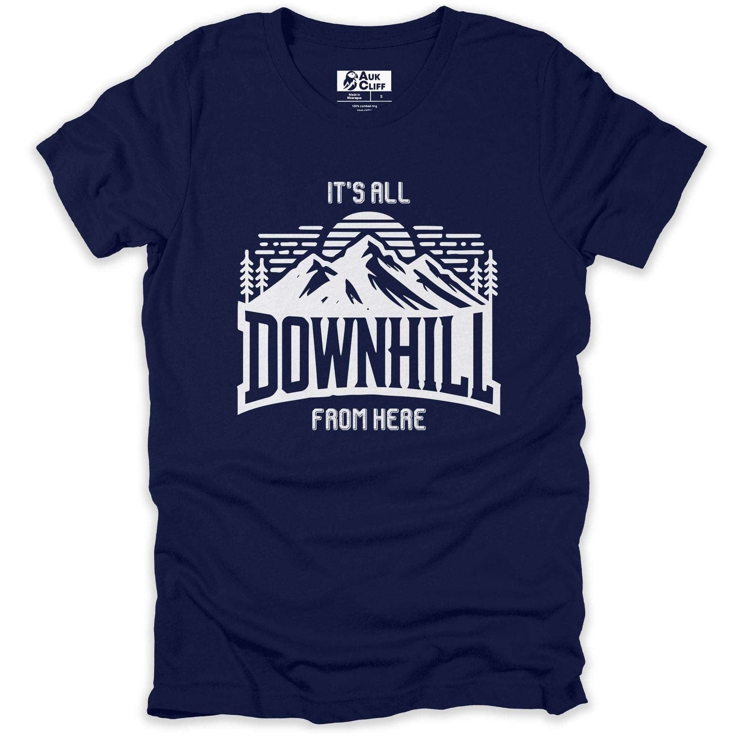 AukCliff Humour and Motivation Graphic Tees Navy / S Downhill Majesty T-shirt