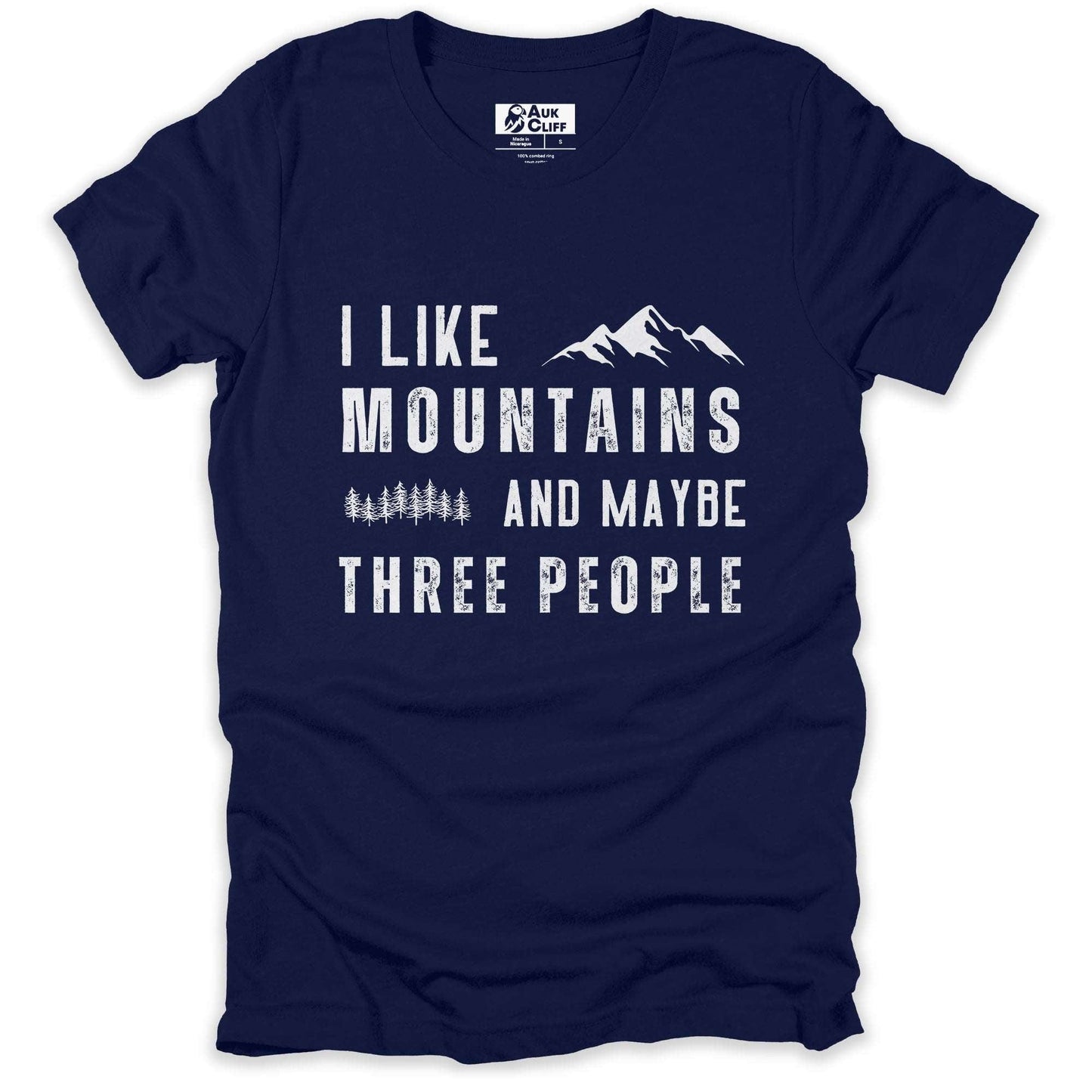 AukCliff Humour and Motivation Graphic Tees Navy / S Mountains and Solitude T-shirt