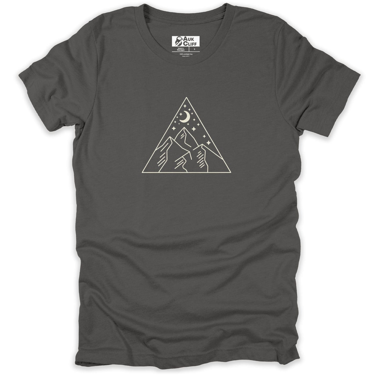 AukCliff Mountain and Wilderness Graphic Tees Asphalt / S Celestial Peaks T-shirt