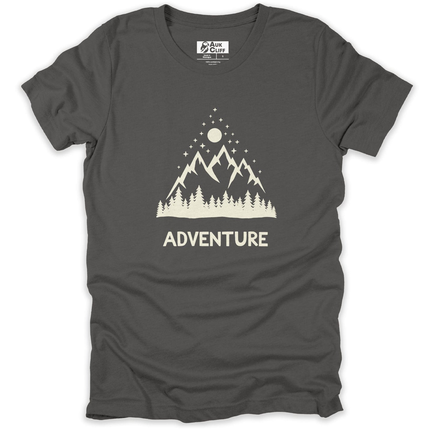 AukCliff Mountain and Wilderness Graphic Tees Asphalt / S Mountain Adventure T-shirt