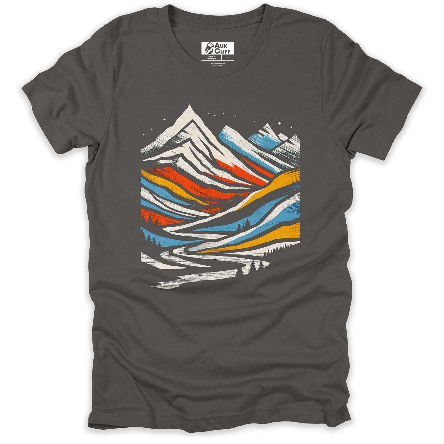 AukCliff Mountain and Wilderness Graphic Tees Asphalt / S Mountain Mosaic T-shirt