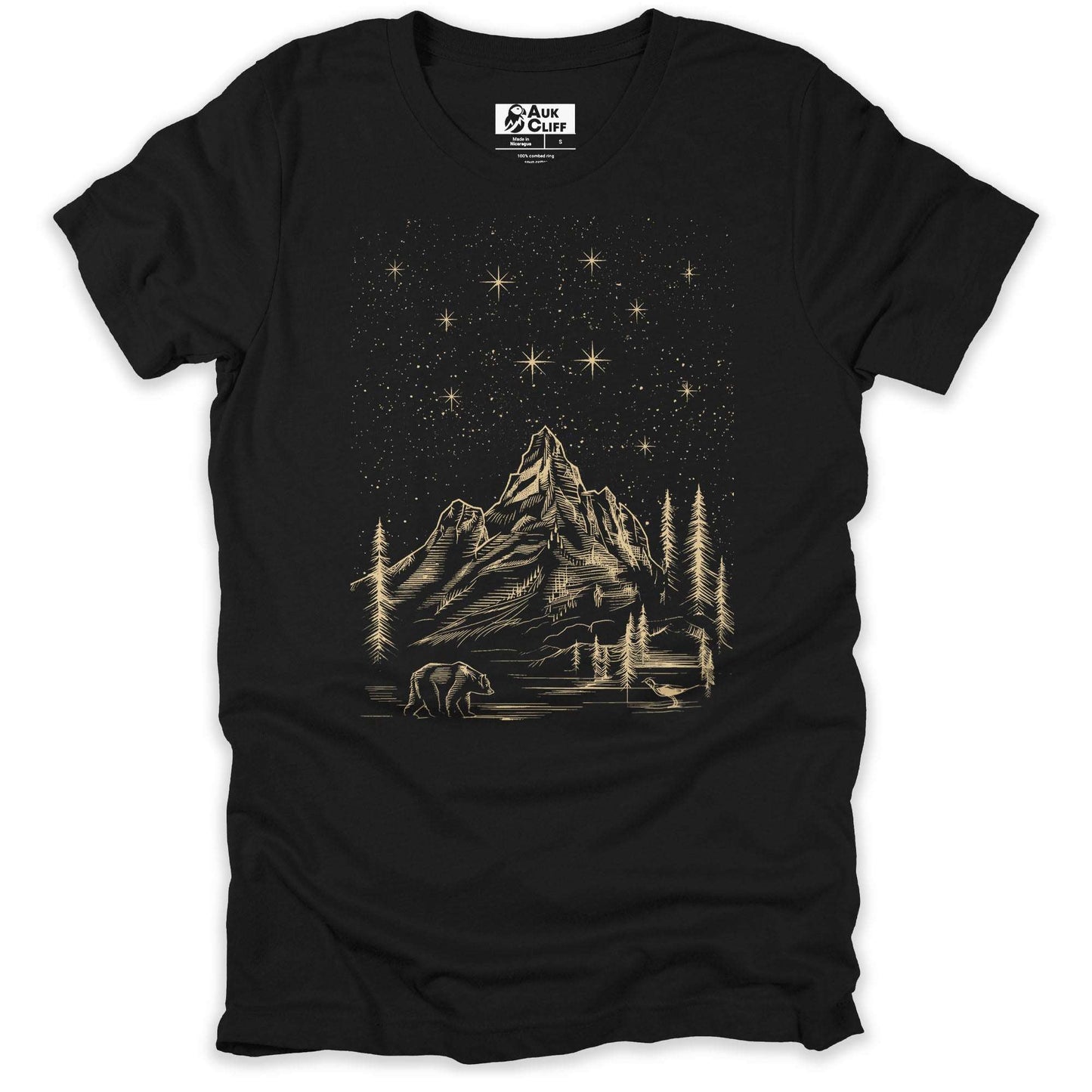 AukCliff Mountain and Wilderness Graphic Tees Black / S Alpine Wildlife T-shirt