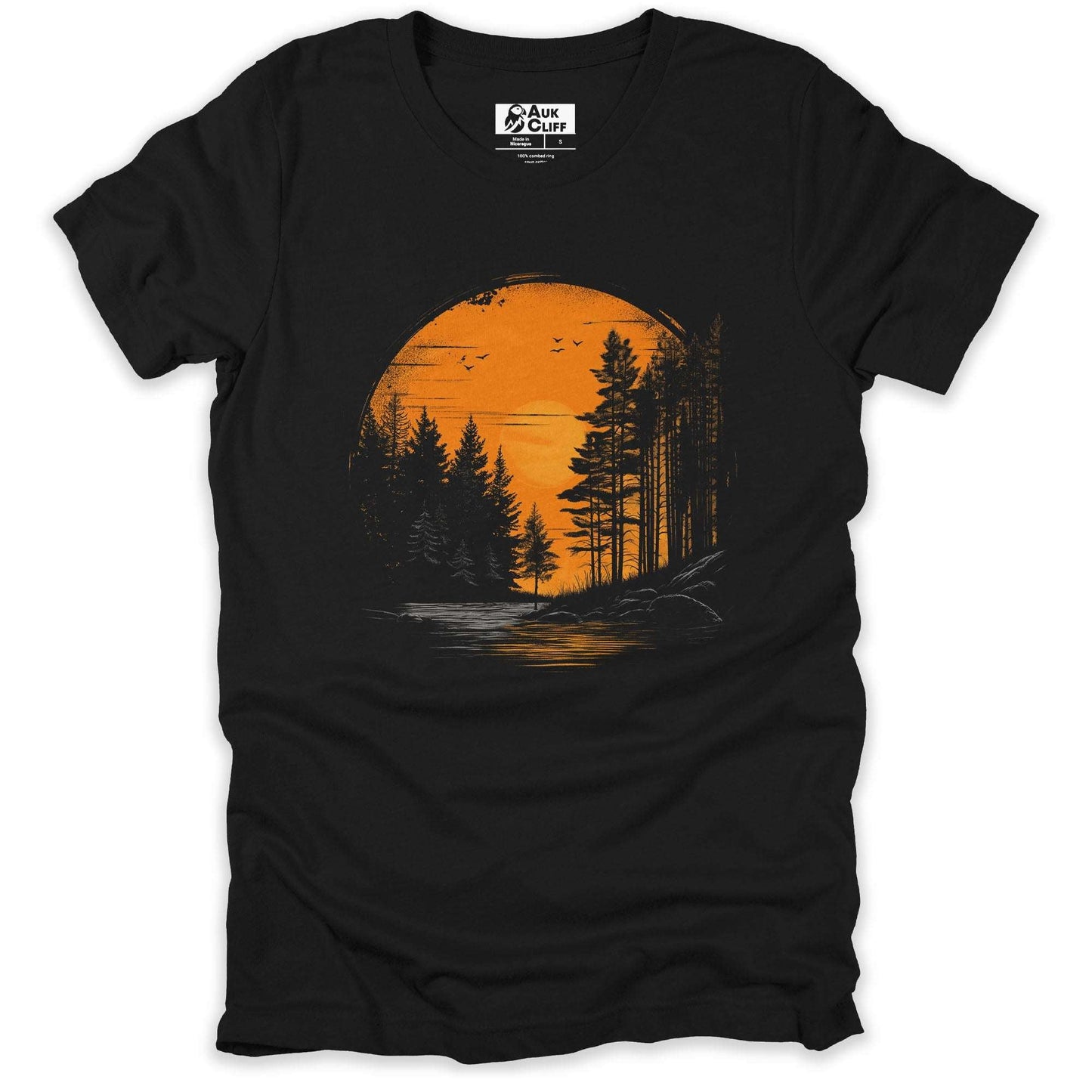 AukCliff Mountain and Wilderness Graphic Tees Black / S Dawn Pines T-shirt