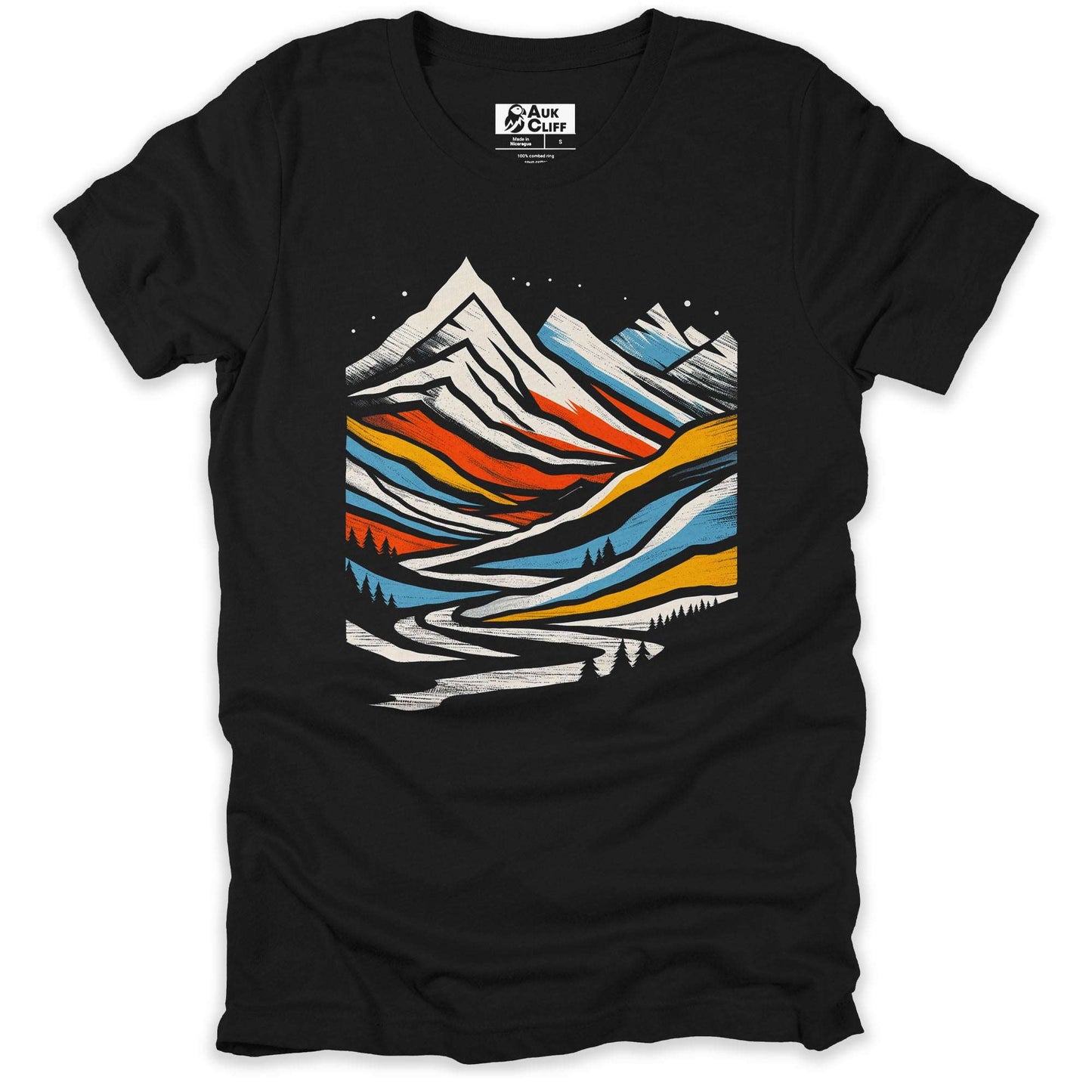AukCliff Mountain and Wilderness Graphic Tees Black / S Mountain Mosaic T-shirt