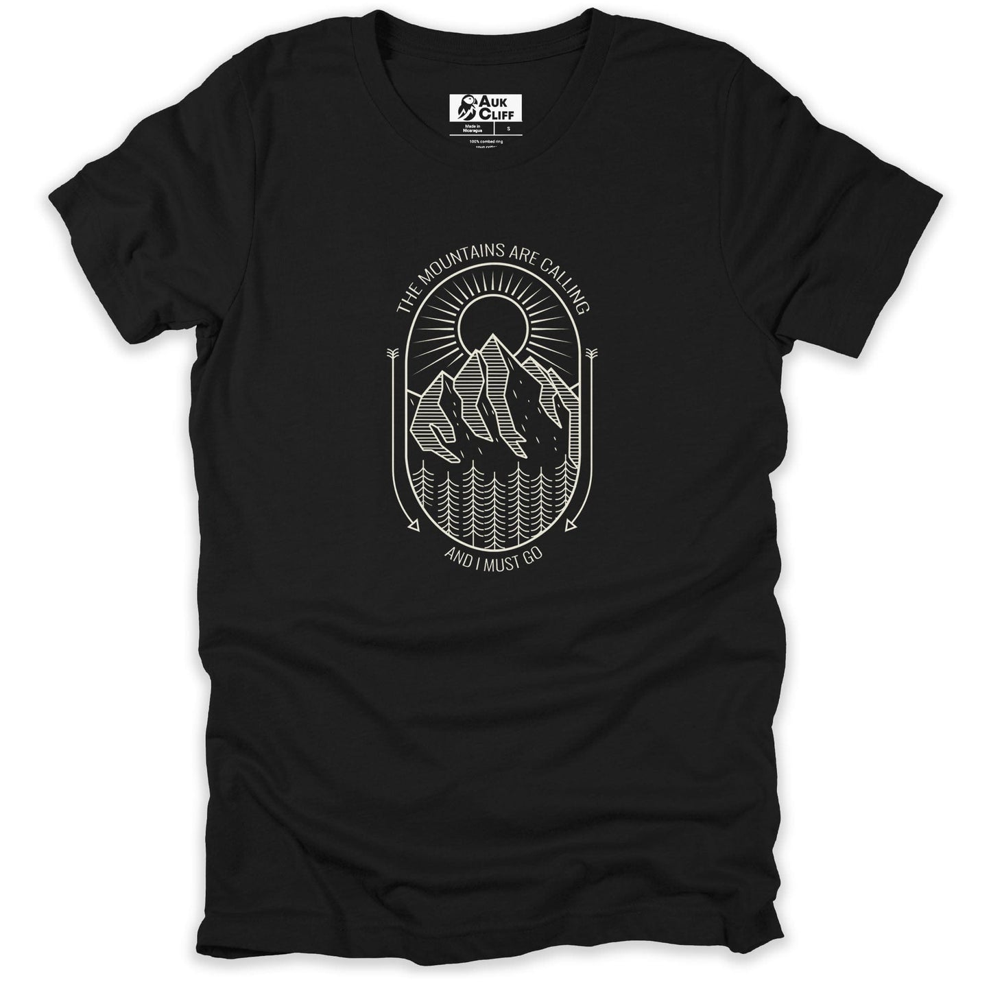 AukCliff Mountain and Wilderness Graphic Tees Black / S The Mountains Are Calling T-shirt