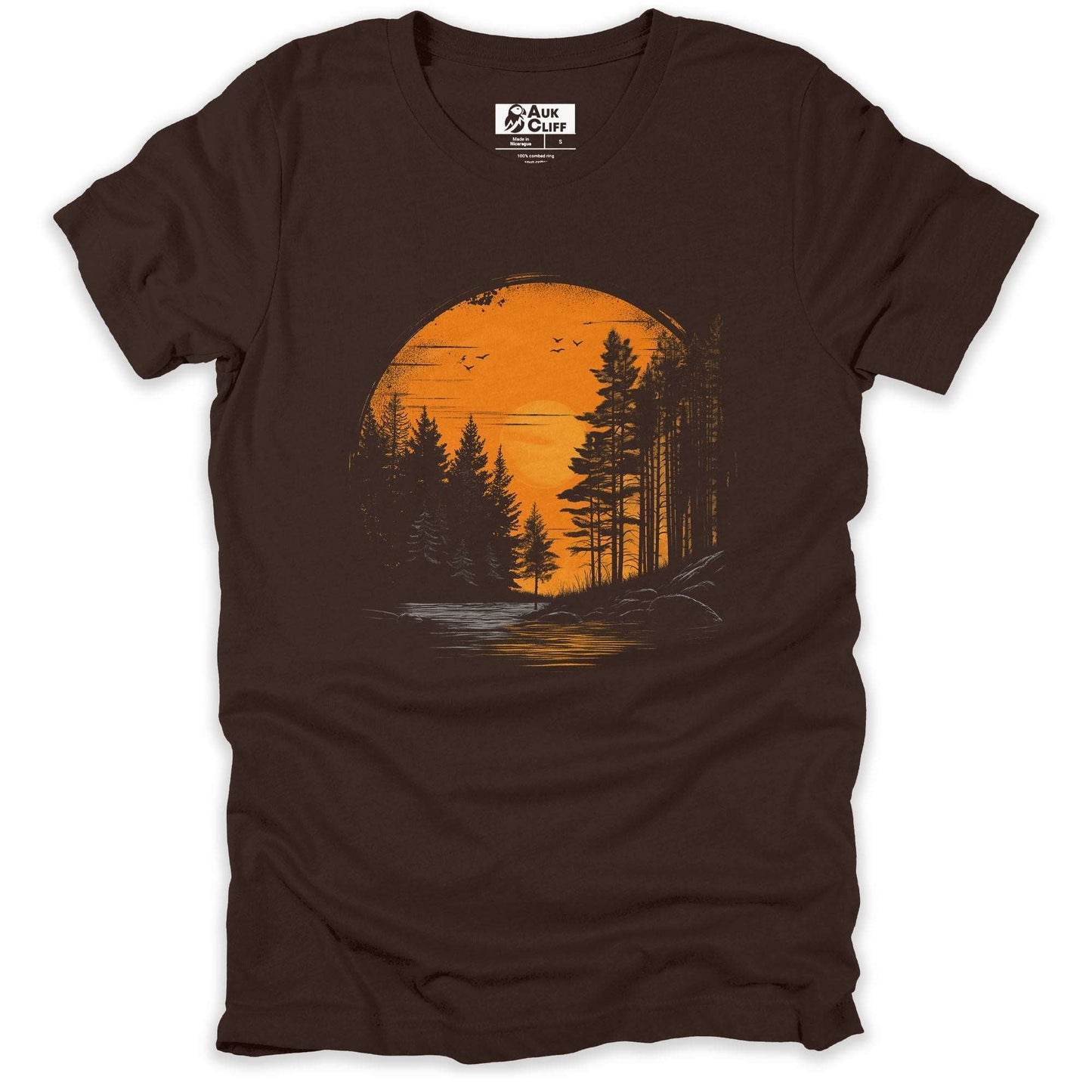 AukCliff Mountain and Wilderness Graphic Tees Brown / S Dawn Pines T-shirt